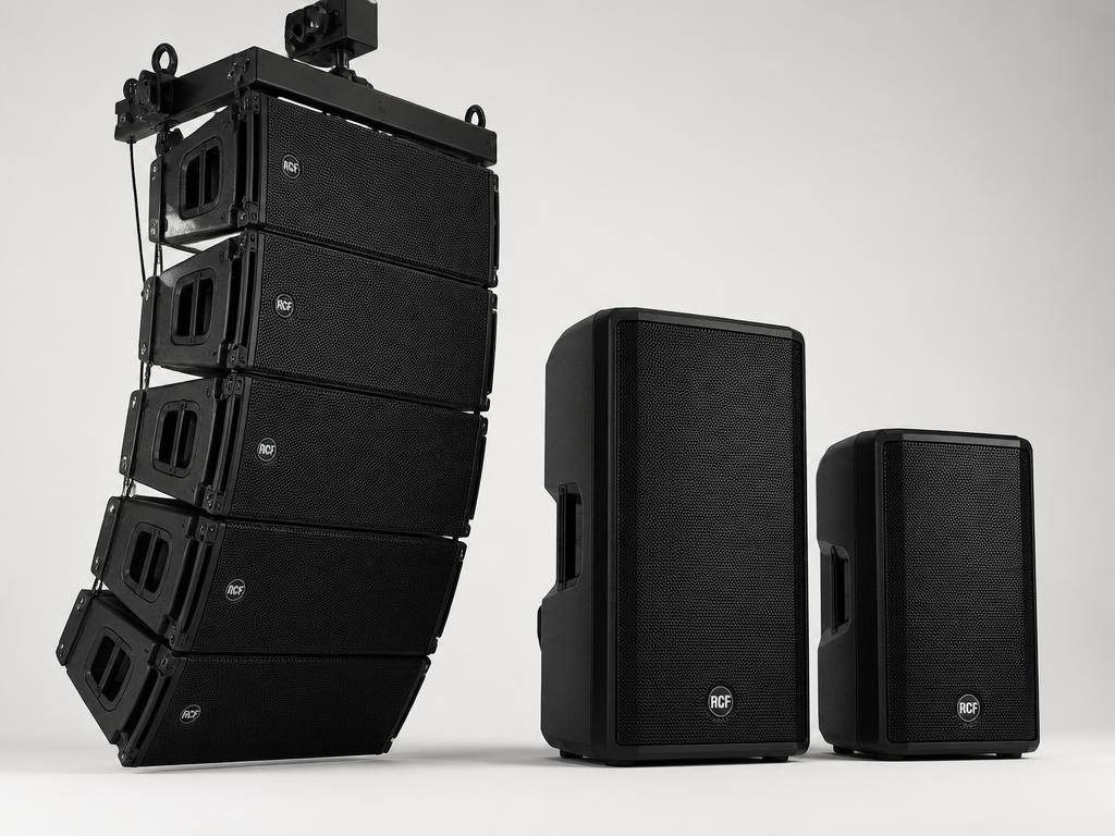 Actieve RCF line-array modules en fullrange speakers